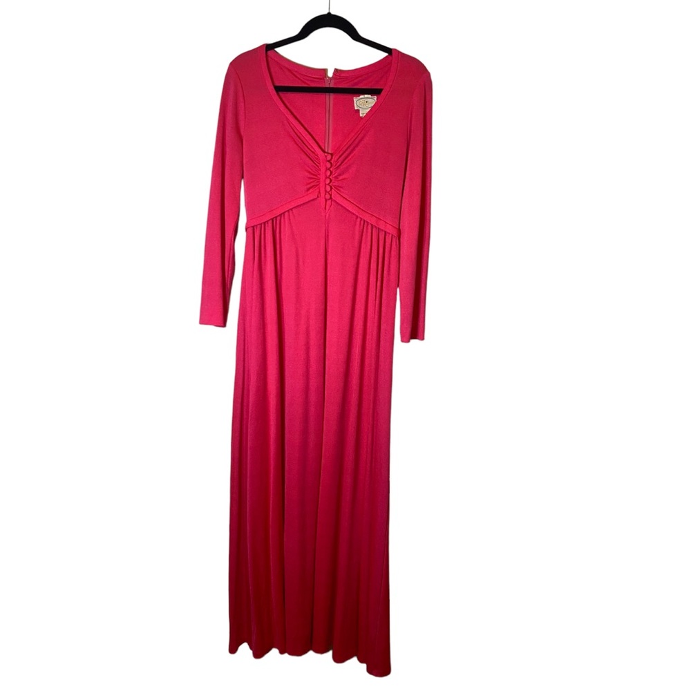 COPY - 70s Hot Pink Pat Richards Maxi Dress